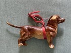 Antique Dresden Pappe Dachshund Dackel Dog Christmas Ornament German C1896