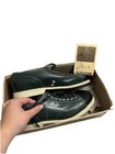 Vintage Hunter Green blk Linds Bowling Shoes Genuine Grain Leather Size 10d Lft