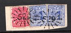 Nsw Numeral Postmark 529 Starburst Cancels On 3 Stamps