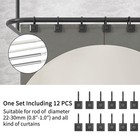 Rust Resistant Shower Curtain Hooks  Set Of 12  Black Square Rings
