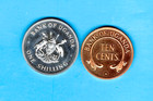 Uganda  - Two  Fantastic Historical 1966 Coins  10 Cents   1 Shilling