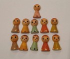 Vintage Miniature Crafts  Set Of 11 Tiny Cute Wooden Girls  3 4  High