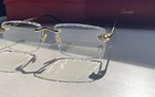 Cartier Gold Rimless Metal Eyeglasses Frames Unisex W  Case   Box