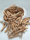 Vintage Handmade Midwestern Wooden Clothes Pins Round Head Flat Top Lot Of 180