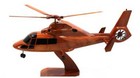 Dauphin Hh-65 Helicopter Beautiful Premium Mahogany Wood Display Desk Model