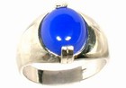 19thc Antique 5ct Blue Agate silver Ring Ancient Hellenic Greek Black Sea Pontus