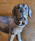 Late 1800 s Black Forest Hand Carved Wood Dog Sculpture Highly Detailed 8 5 Inch