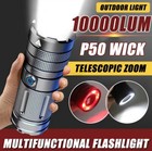 10000lm Powerful Flashlight Outdoor Zoom Rechargeable Tactical Torch Light Us