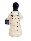 Vintage Ussr Imperial Gzhel Russian Girl Woman Painted Porcelain Figurine Blue 