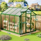 6x8 Ft Heavy Duty Walk-in Outdoor Polycarbonate Greenhouse With Ground Nails