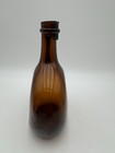 Antique 1850s Pre-civil War Hand Blown Dark Amber Chestnut Bottle Whiskey Flacon