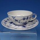 Royal Copenhagen Denmark - Blue Fluted Plain - 76 - Single Flat Cup And Saucer