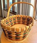 Vintage Woven Autumn Large Basket With Handle