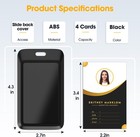 4 Pack Sliding Id Badge Holder  Heavy Duty Abs Plastic Work Name Card Holders