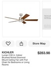 Kichler Bowen 60    Ceiling Fan 330243ni Brushed Nickel New Sealed Box