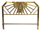 Art Deco Brass Peacock Full Size Headboard Set
