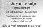 Custom Engraved Car Badge Acrylic Emblem Your Logo  Design  Business Logo