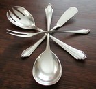 Vintage German 800 Silver Bremen Silberwarenfabrik Salad Set Butter Knife Fork