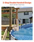 3-step Taupe Pool Ladder Of Double Handrails Supports 400 Lb For 36-48 In Pools