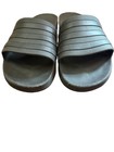 Adidas Men s Black Slide Sandal Slip-on Solid Pattern Logo Accents