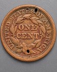 1851 Braided Hair Large Cent 1c Copper Penny Pre-civil War W  Hole