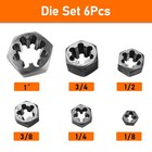 Npt Pipe Die Set 6 Piece Die Set Carbon Steel 1 8 -27 1 4 -18 3 8 -18 1 2 -14