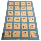 Vtg Peanuts Snoopy Woodstock Charlie Brown Patch Quilt Blanket Early 50s 