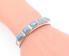 925 Sterling Silver Vintage Bracelet Southwestern Cabochon Turquoise  Bt10339