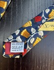 Valentino Men s Silk Tie Floral Pattern  Midnight Blue  Made In Italy Vtg