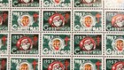 1957 Christmas Seals Full Stamp Sheet United States -santa  Child  Tree Ornament