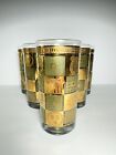 Vtg Mcm George Briard Green   22 K Gold Celestial Bar Glasses Set Of 6