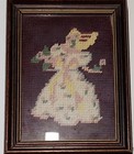 Beautiful Handmade Vintage Antique Framed Needlepoint Artwork - Lot Of 3