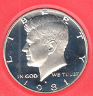 1981-s Type 2 Cameo Kennedy Half Dollar Gem Proof Dcam  1 Coin  Clear S