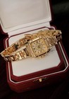 Vintage Style Gold Bracelet Watch Women Square Roman Dial Elegant Wristwatch