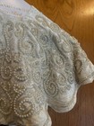 Admaira Home Heavily Beaded 24  Small Christmas Tree Skirt  Ivory Velvet New
