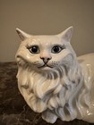 Vintage Alberta s Ceramic Mold Hand Painted Large Kitten Cat Figurine 17  White