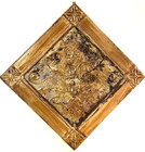  angels Among Us  Vintage Ceiling Tin Tile Diamond Wall Hanging  33x33 