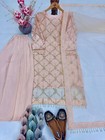 New Latest Heavy Soft Net Pink Top Palazzo With Dupatta For Reception Wear