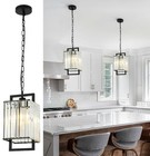 Black Crystal Pendant Light For Kitchen Island  Modern Glass Pendant Light 