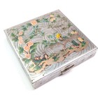 Vintage Volupte Powder Compact Etched Bird Roses Rabbits Screen And Puff