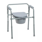 Drive Medical Bedside Commode Supports Up To 350-lbs Folding Steel