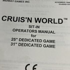 Cruis n World Crusin  Original Arcade Video Game Machine  Manual