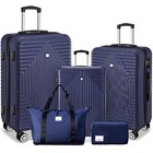 Luggage Sets 5 Piece  Abs pc Hard Shell Suitcases With Wheels  Tsa Aproved Lock