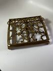 Vintage Ornate Gold Brass Easel Adjustable Folding Stand Book Art Bible Holder