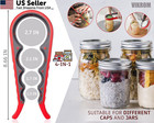 Silicone Jar Opener Set For Seniors  2 Openers  Non Slip Rubber Pad Small  Red