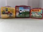 Lot Of 3 Vtg Peanuts Collectible Lunch Boxes  Various Sizes shapes  New  
