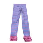 Matilda Jane La La Land Girls Ruffle Leggings Size 10 Pink   Blue Striped Cotton