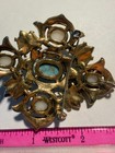  sarah Cov  Vintage Gold Tone Brooch W faux Pearls And Turquois Cabochons  8