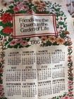 Vintage Linen Calendar Tea Towel Dead 1970   s  1980   s  1990   s  Y2k Dead Stock