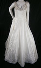 Alfred Angelo Wedding Dress Ball Gown 12 Ivory Beaded Ruched Bodice Sweep Train